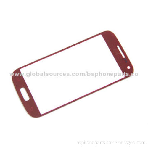 Front panel for Samsung i9500 mini, red high quality glass touch screen